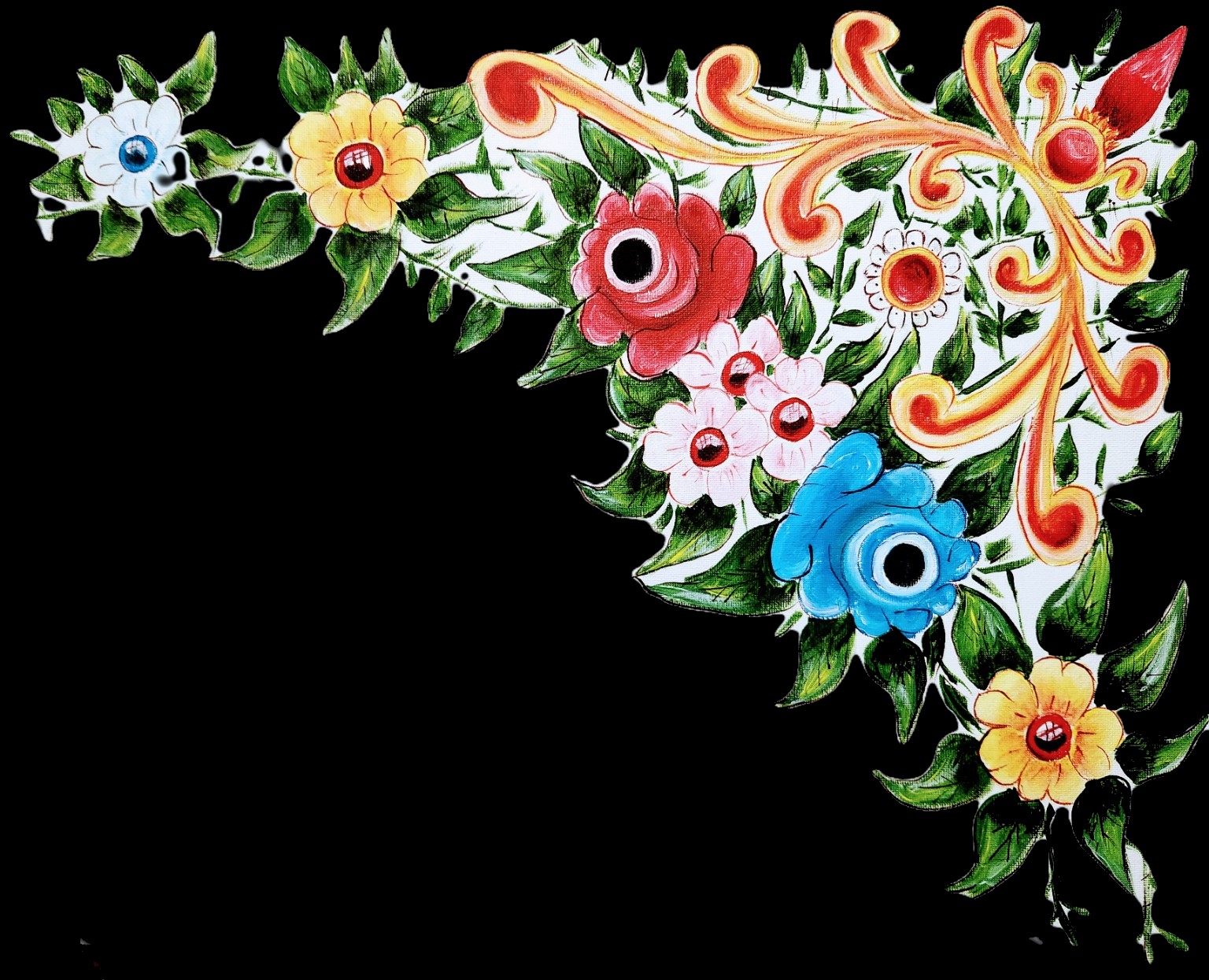 Pintura floral tradicional do Tejo